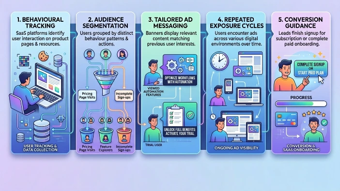 How do retargeting banner ads convert warm leads step by step