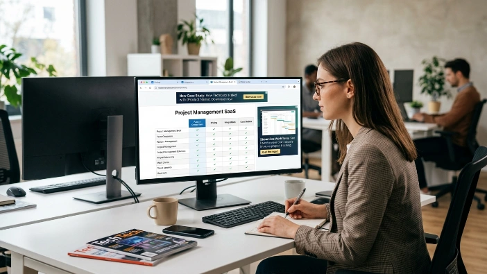 How do retargeting banner ads support SaaS product evaluation?