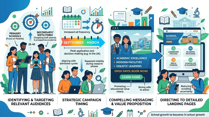 How do schools use banner advertising campaigns to increase enrollment?