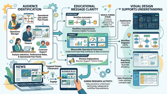 How do tech startups use banner ads to educate prospects?