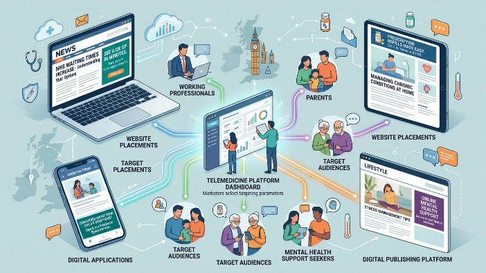 How do telemedicine platforms use banner ads to attract users