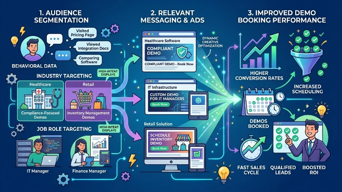 How does audience targeting improve demo booking performance