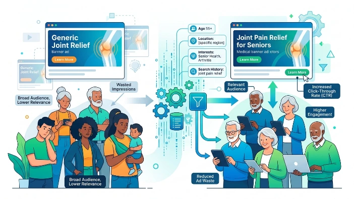 How does audience targeting improve medical banner advertising?