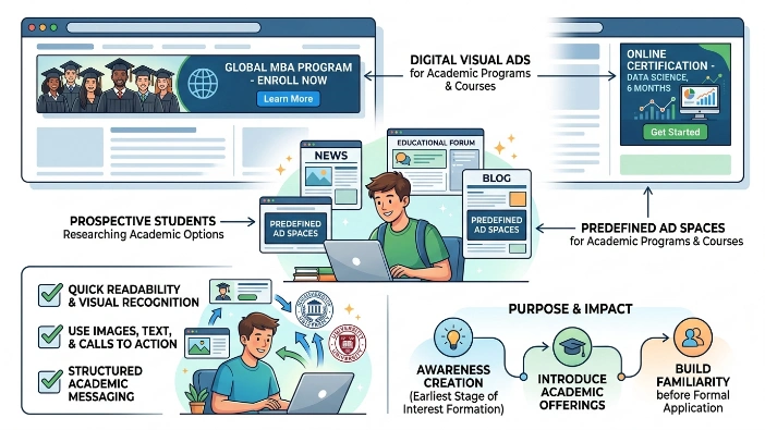 What are banner ads in educational marketing?