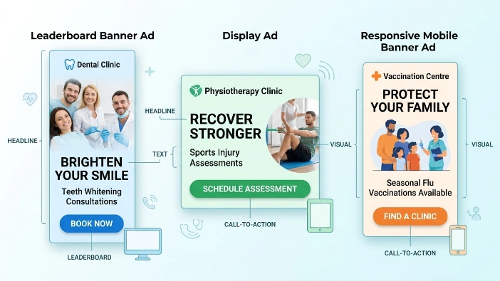 What are banner ads in healthcare marketing?
