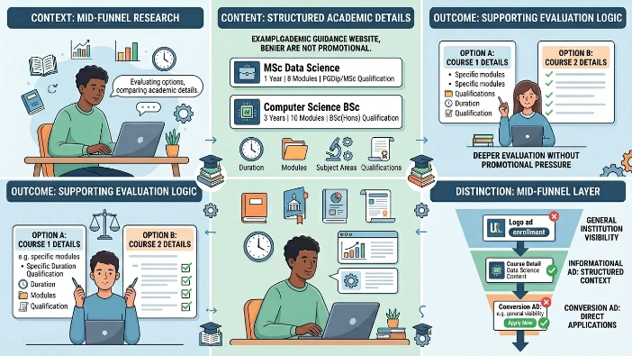 What are informational banner ads in student nurturing
