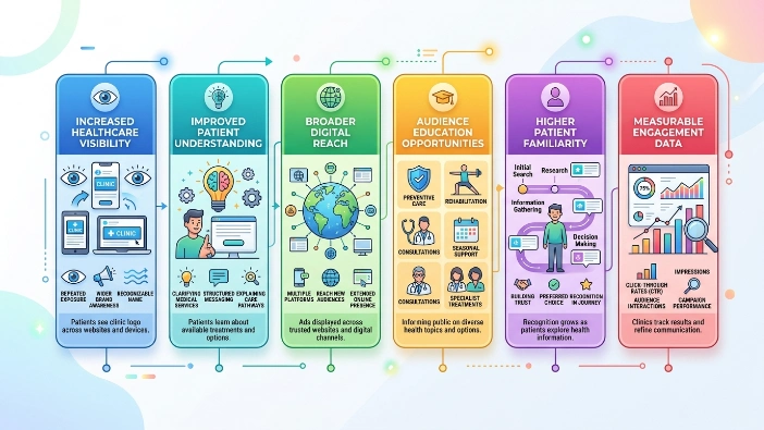 What benefits do service awareness banner campaigns provide for clinics
