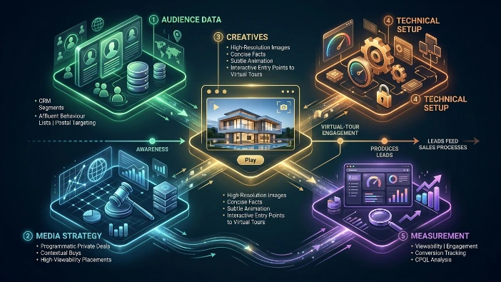 What components make an effective luxury-property banner campaign
