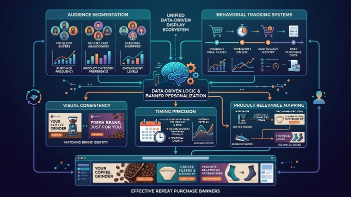 What components make banner advertising effective for repeat buying behavior