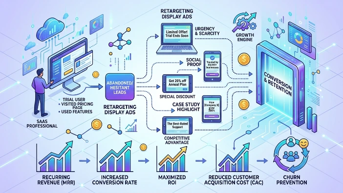 What is the overall role of final stage display ads in SaaS growth?