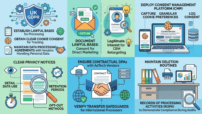 What legal and compliance steps ensure lawful use of data in UK campaigns