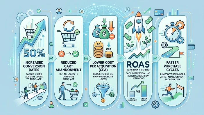 What measurable benefits does high-intent retargeting deliver
