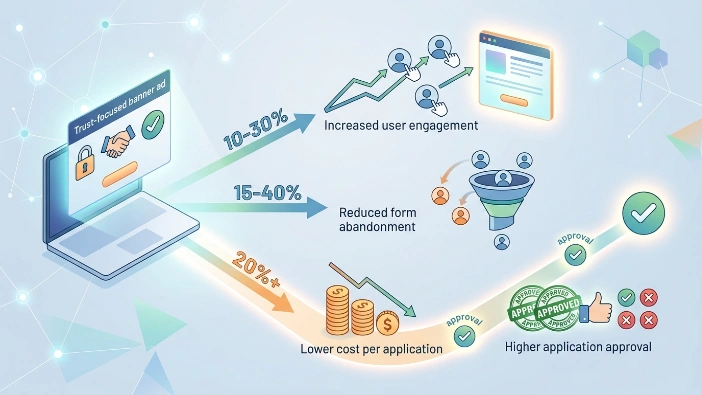 What measurable benefits result from trust-focused banner campaigns