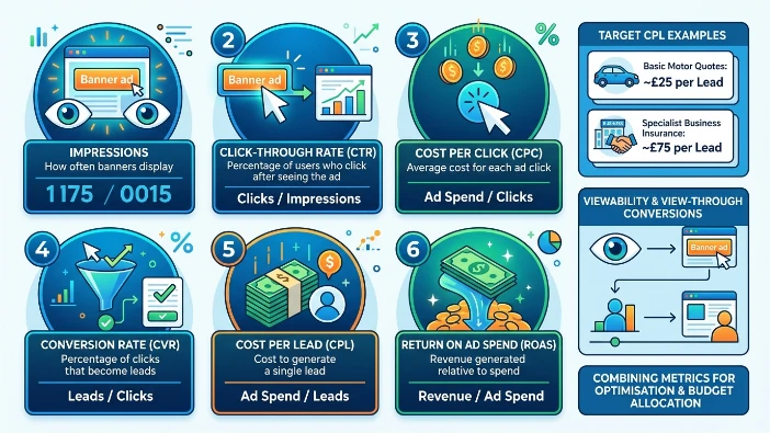 What metrics define banner ad lead generation performance
