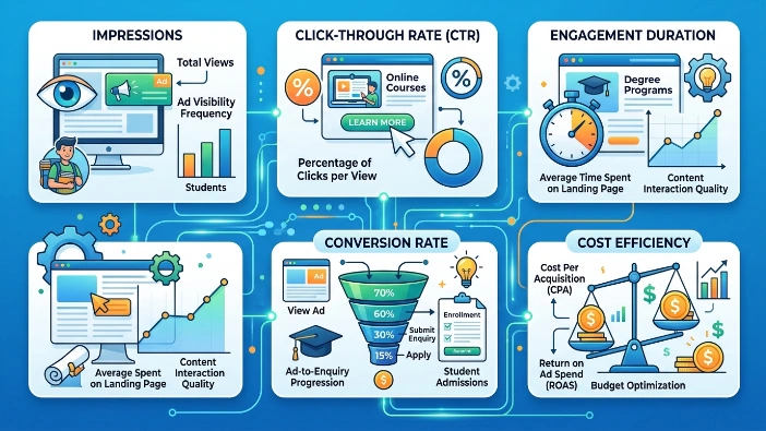 What metrics measure banner ad effectiveness in education