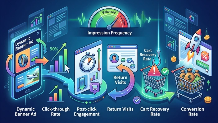 What metrics measure success of dynamic banner ads