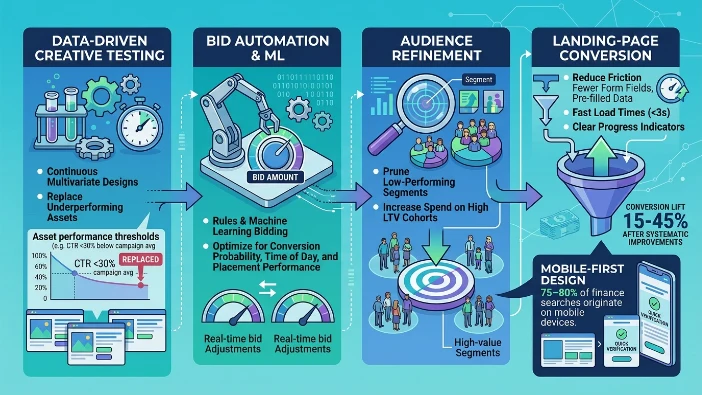 What optimisation techniques improve user acquisition with banner ads