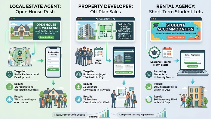 What real use cases show banner ad success for real estate lead generation