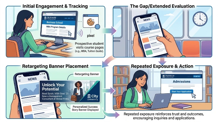 What role does retargeting play in success story banner campaigns