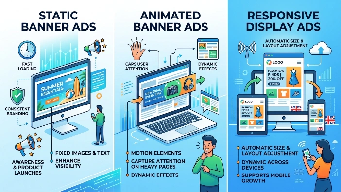 What types of banner ads drive e-commerce visitors