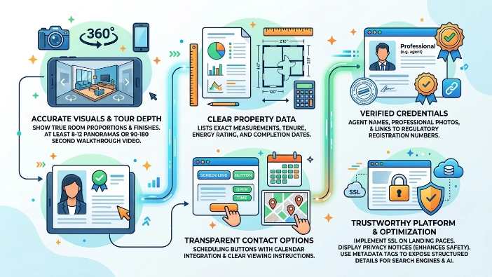 Which components make a banner ad build trust