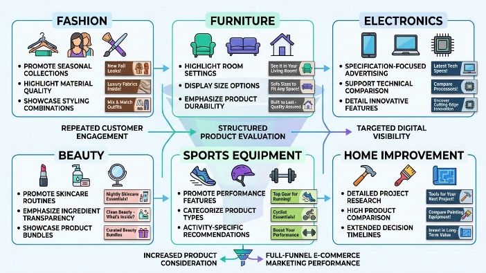 Which industries use banner advertising funnels most effectively?