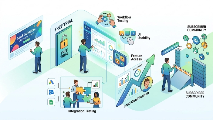 Why are free trials important in SaaS customer acquisition