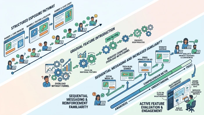 Why do banner advertising funnels improve SaaS product engagement