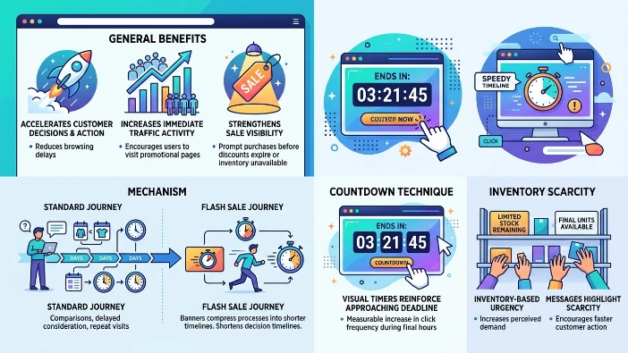 Why do e-commerce businesses use urgency in banner advertising