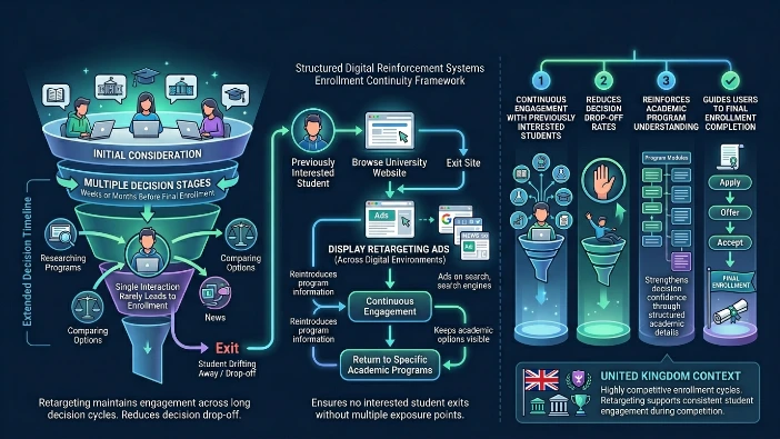 Why is display retargeting essential in university enrollment funnels