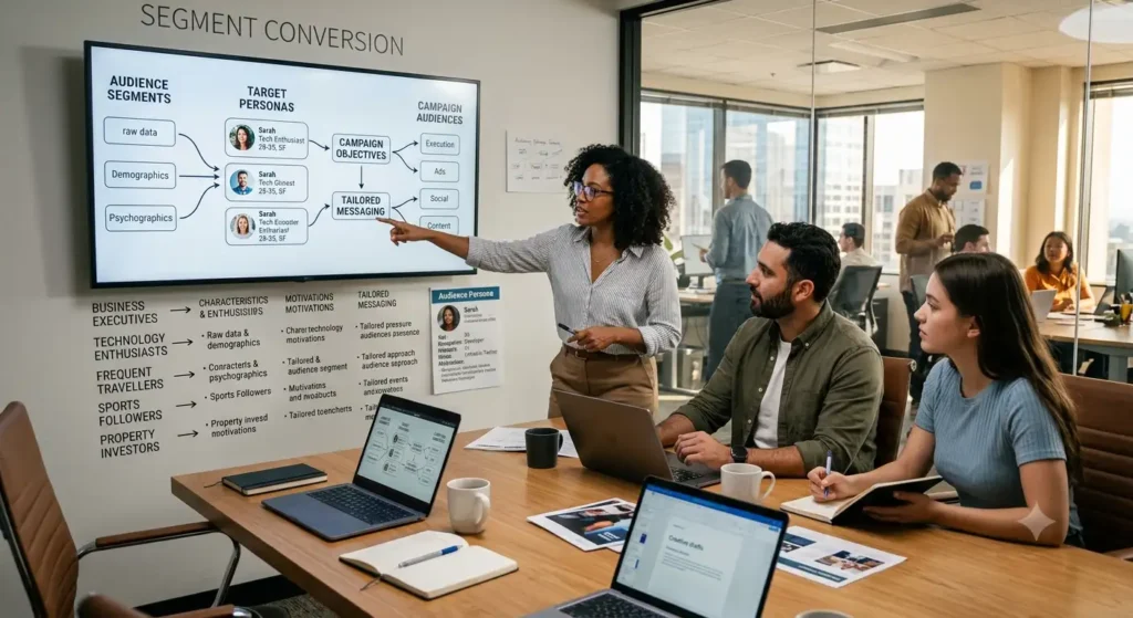 How can audience segments be converted into campaign audiences