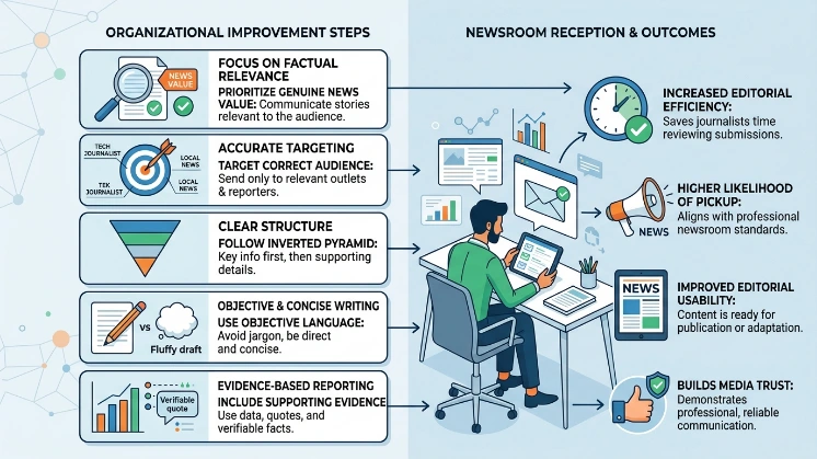 How can organisations improve press release quality