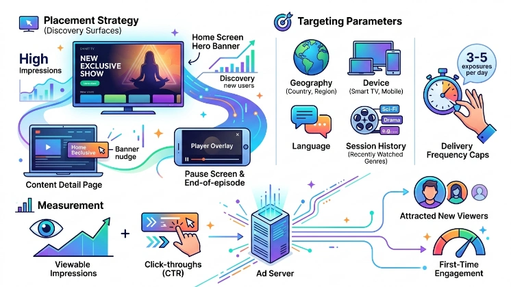 How do OTT platforms use banners to attract new viewers