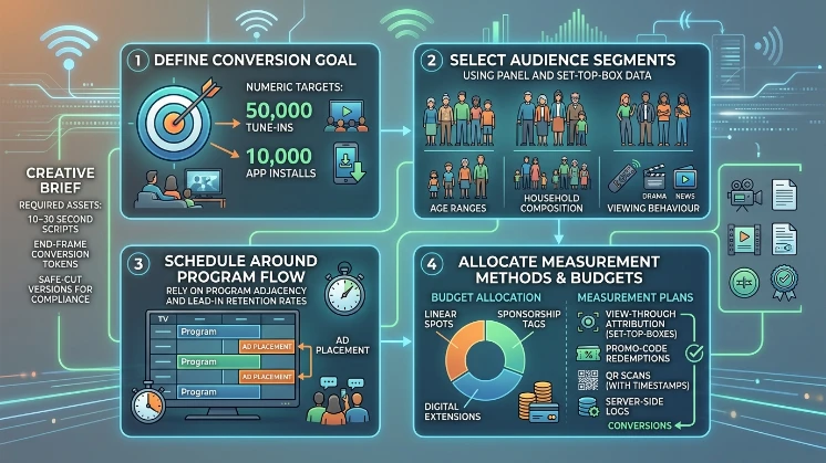 How do TV channels plan ads to drive conversions