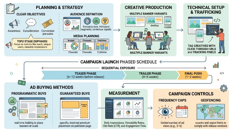 How do banner ad campaigns start and what is the process