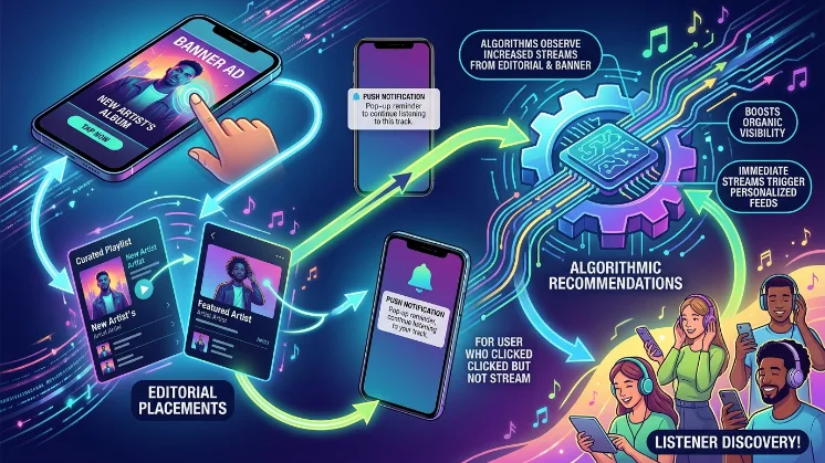 How do banner ads interact with other promotional channels on platforms