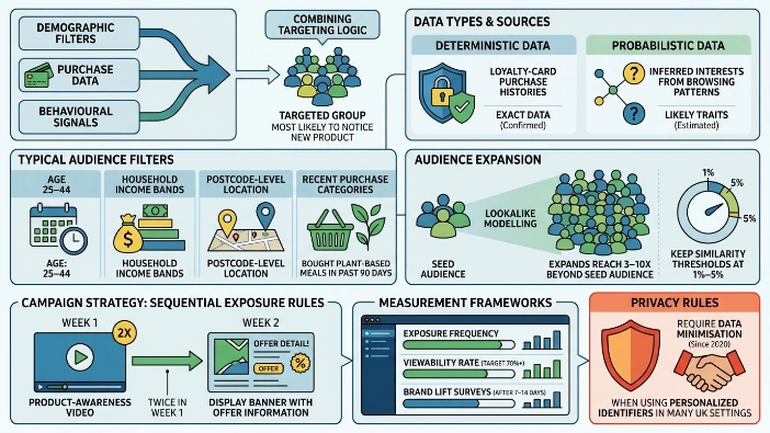 How do brands select audiences for product awareness ads?