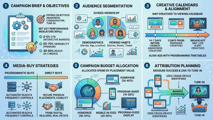 How do channels plan banner campaigns to build interest