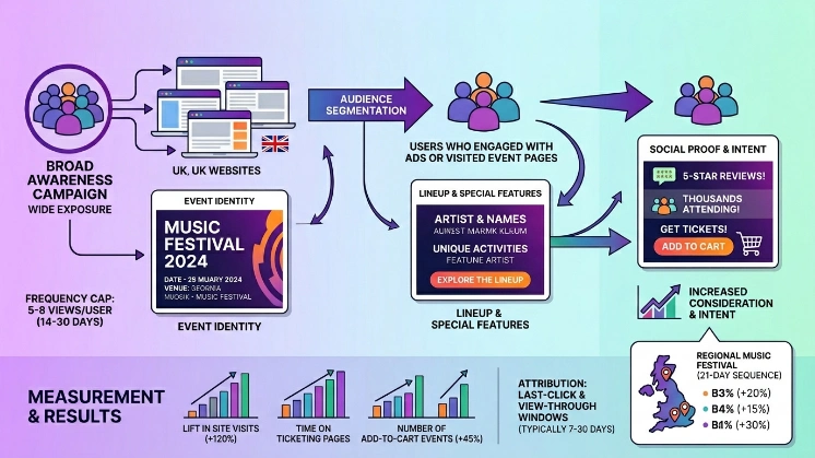 How do event display ads move people from consideration to purchase