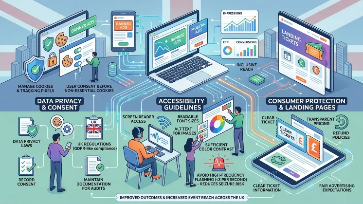 How do legal and accessibility rules affect banner ad campaigns
