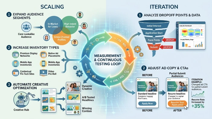 How do loan providers scale and iterate mid-funnel display programs