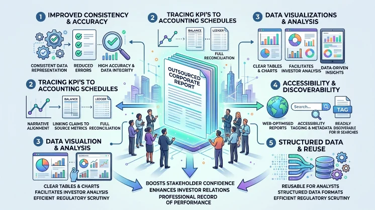 How do outsourced reports support investor relations and stakeholder transparency