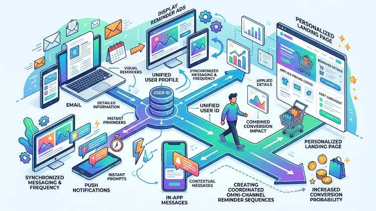 How do platforms combine reminder ads with other channels