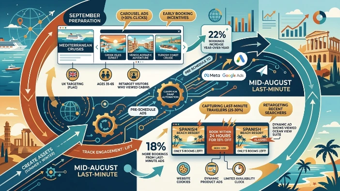 How do real travel brands use banner campaigns for seasonal bookings in practice