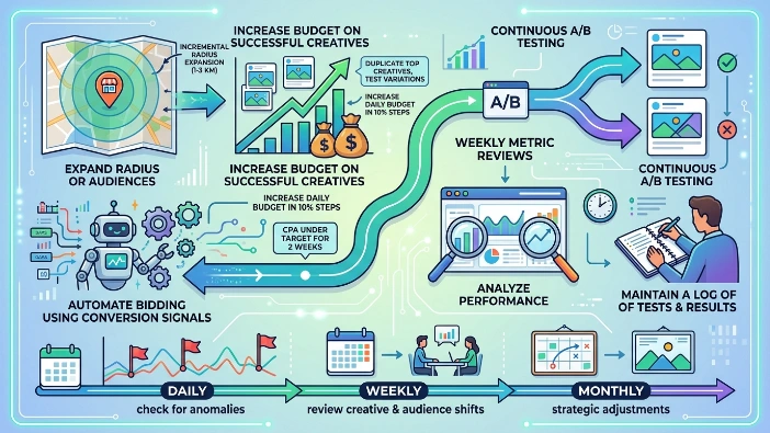 How do restaurants scale and optimise campaigns over time