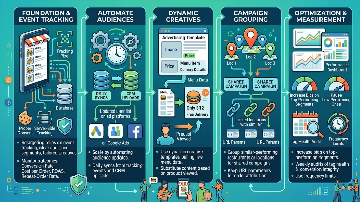 How do restaurants scale retargeting while maintaining efficiency