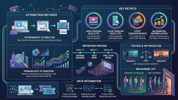 How do studios measure the effectiveness of trailer ads for box office conversions