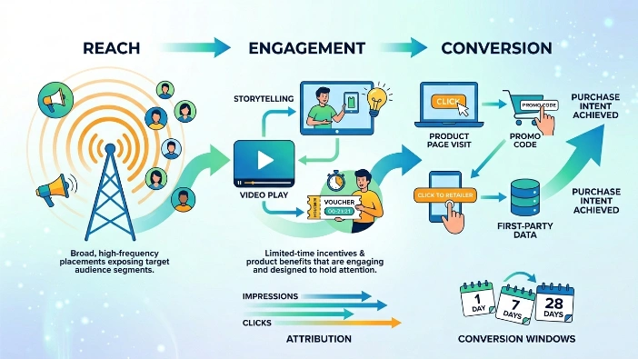How do these ads move consumers from interest to purchase intent