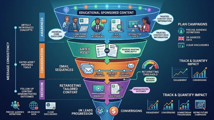 How do you integrate sponsored content with wider nurture funnels