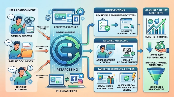 How does retargeting increase loan application volume